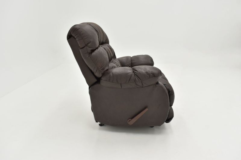 Side View of the Nevada Rocker Recliner in Chocolate Brown by Behold Home | Home Furniture Plus Bedding