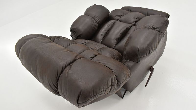 Slightly Angled Overhead View of  the Nevada Rocker Recliner in Chocolate Brown by Behold Home | Home Furniture Plus Bedding