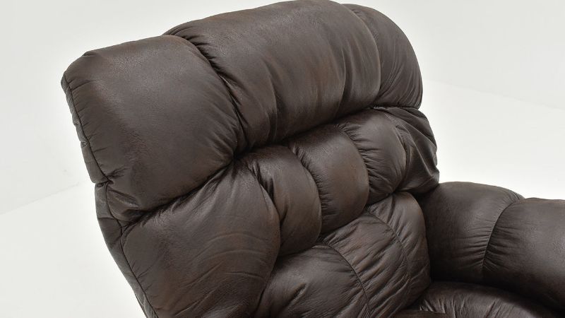 View of the Top Back of the Nevada Rocker Recliner in Chocolate Brown by Behold Home | Home Furniture Plus Bedding