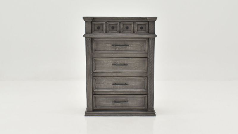 Front Facing View of the Gabriella Chest of Drawers in Terra Gray by Vintage Furniture | Home Furniture Plus Bedding