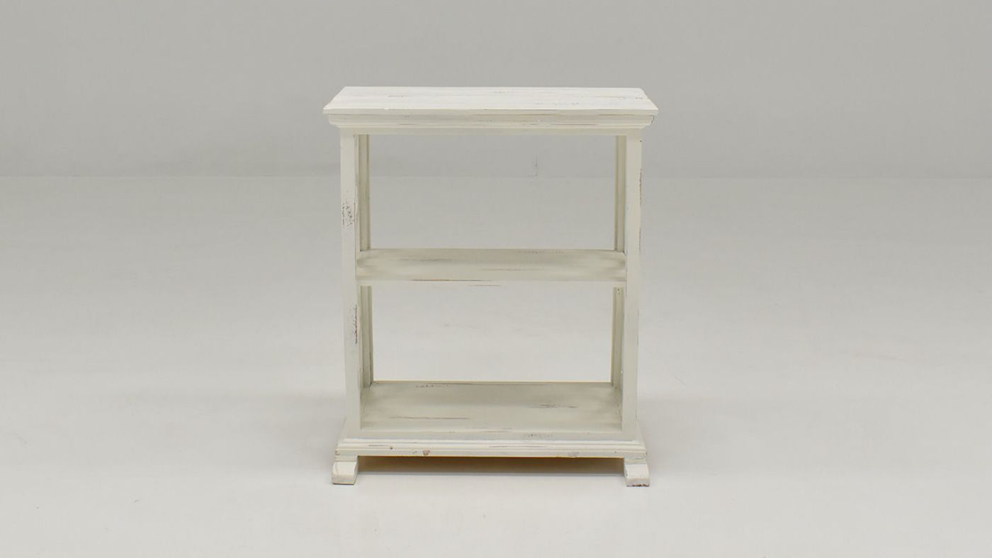 Front Facing View of the Clover Side Table in Off-White by Vintage Furniture | Home Furniture Plus Bedding