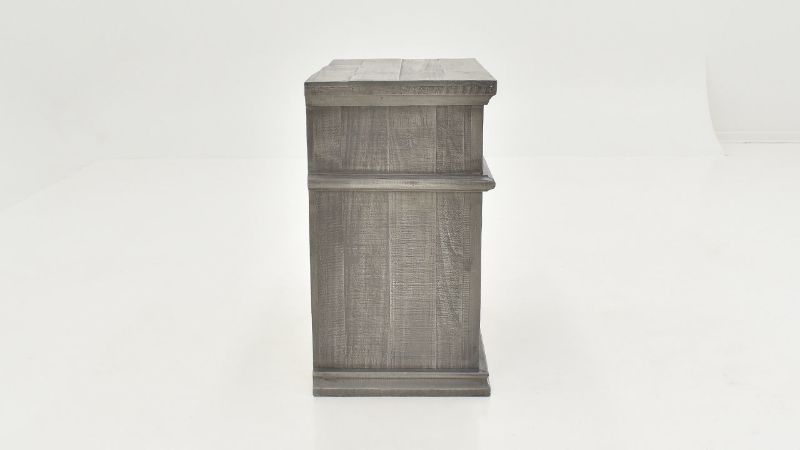 Side View of the Gabriella Nightstand in Terra Gray by Vintage Furniture | Home Furniture Plus Bedding