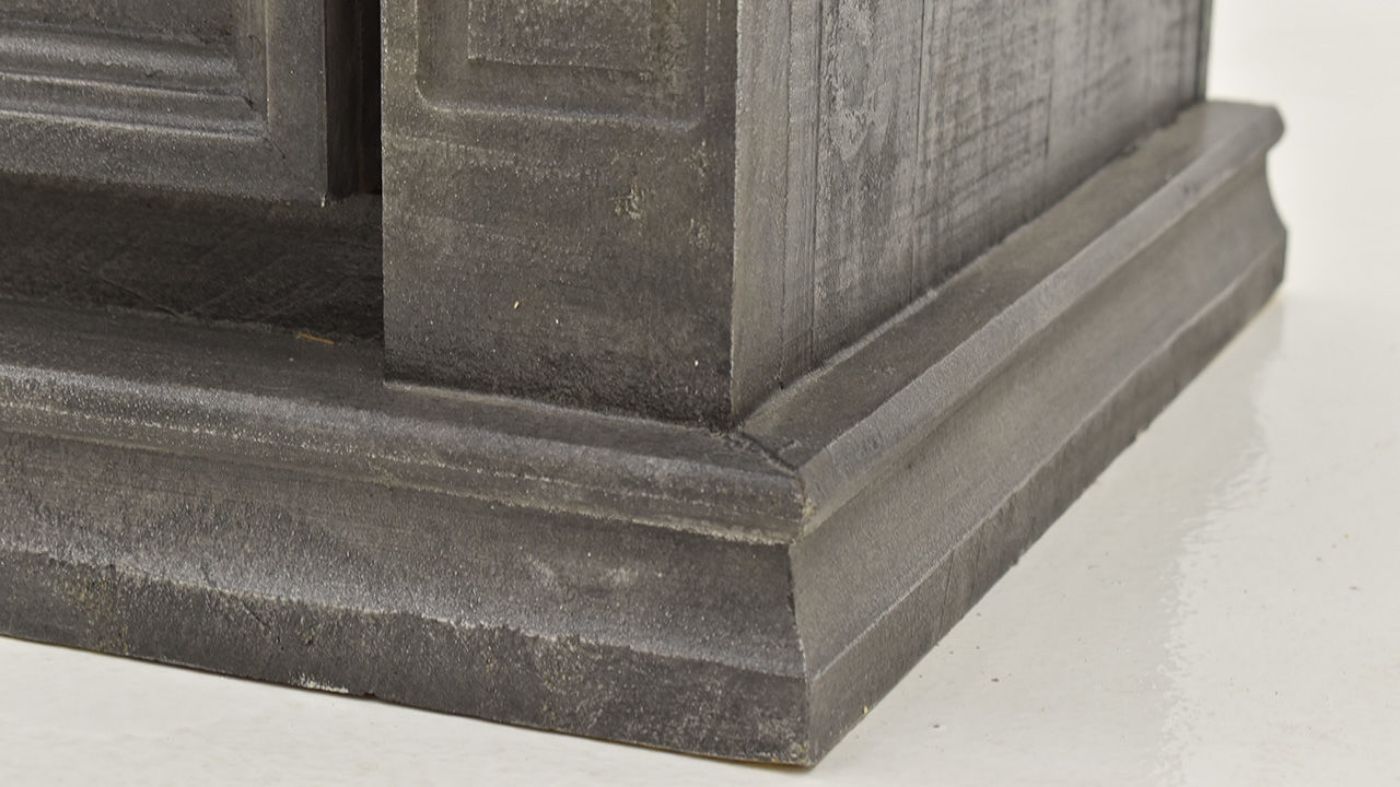 Close Up View  of the Bottom of the Gabriella Dresser with Mirror in Terra Gray by Vintage Furniture | Home Furniture Plus Bedding