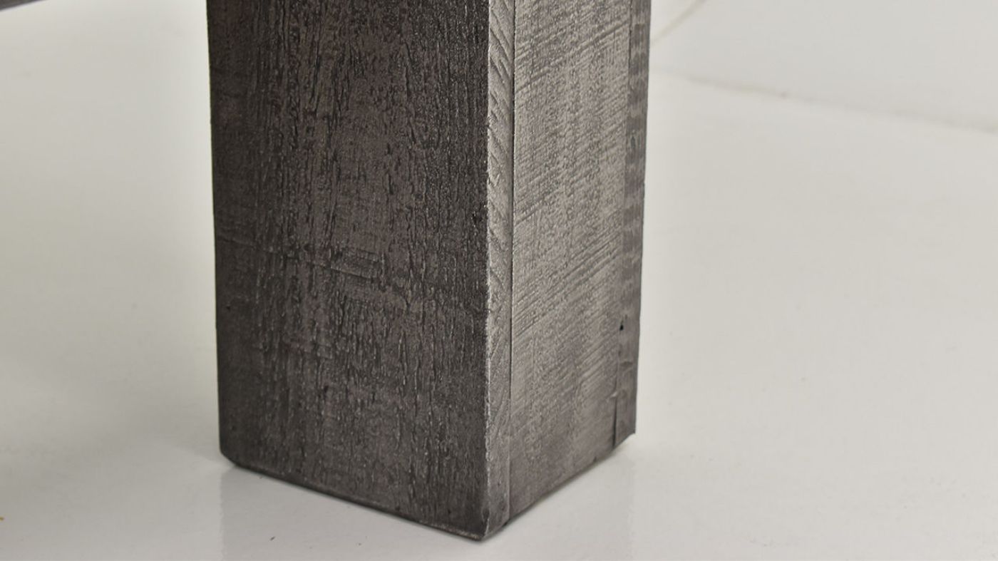 Close Up View of the Leg on the Headboard of the Gabriella Queen Size Panel Bed in Terra Gray by Vintage Furniture | Home Furniture Plus Bedding