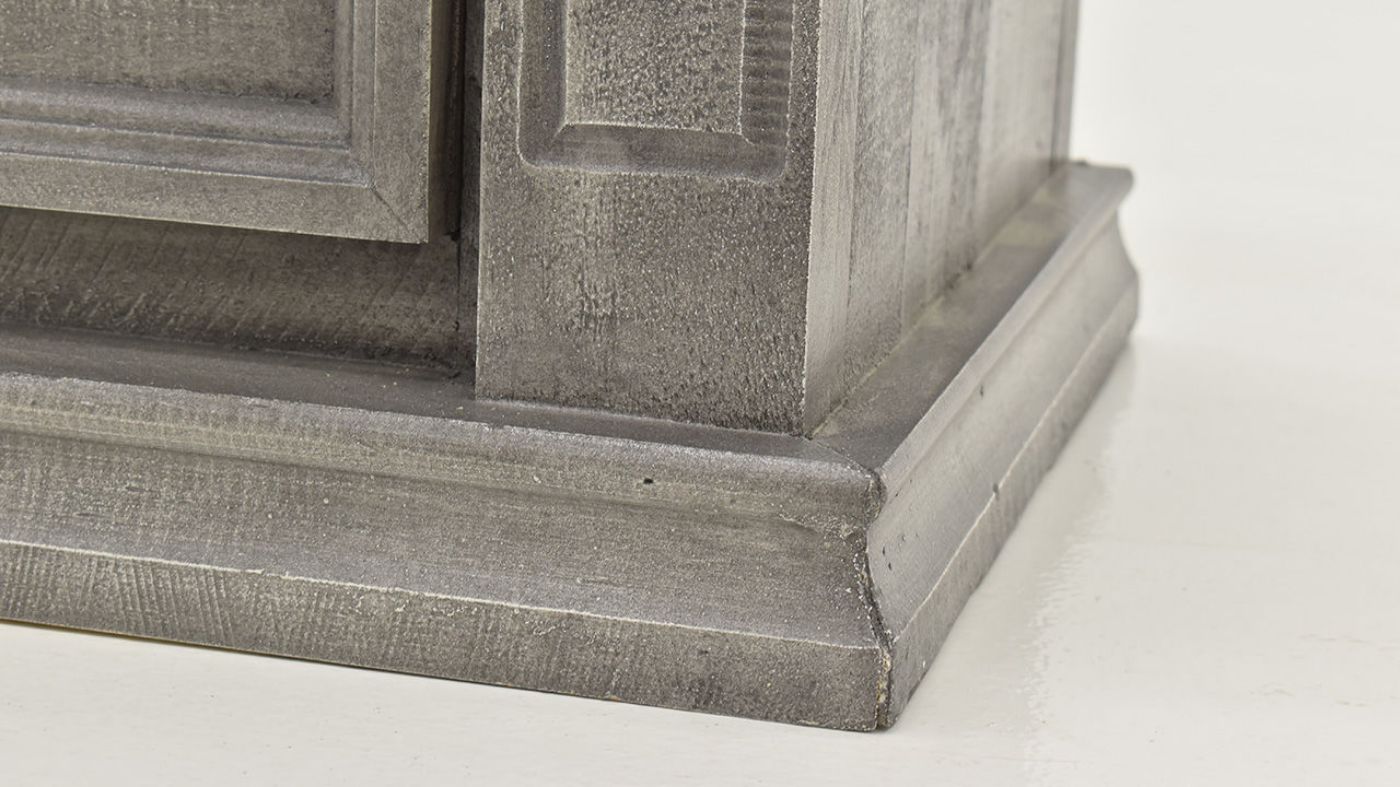 	Close Up View of the Bottom of the Gabriella Nightstand in Terra Gray by Vintage Furniture | Home Furniture Plus Bedding