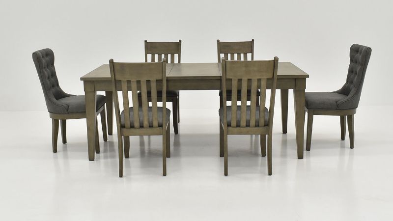 Front View of the Rustic Dining Table Set in Gray by Bernards | Home Furniture Plus Bedding