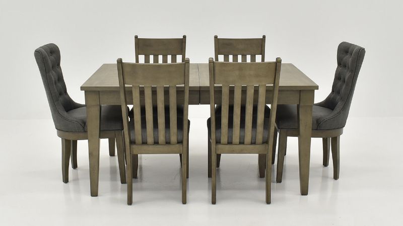 View of  the Rustic Dining Table Set in Gray without the Leaf in the Table by Bernards | Home Furniture Plus Bedding