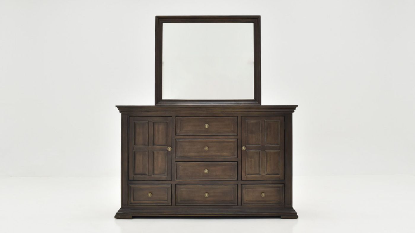 Front Facing View of the Big Valley Dresser with Mirror in Brown by Liberty Furniture | Home Furniture Plus Bedding