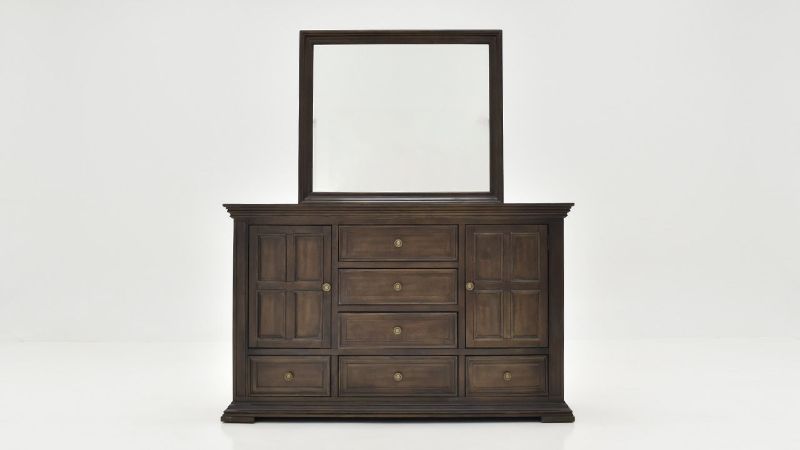 Front Facing View of the Big Valley Dresser with Mirror in Brown by Liberty Furniture | Home Furniture Plus Bedding