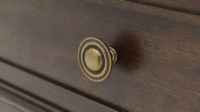 Close Up  View of the Knob on Big Valley Dresser with Mirror in Brown  by Liberty Furniture | Home Furniture Plus Bedding