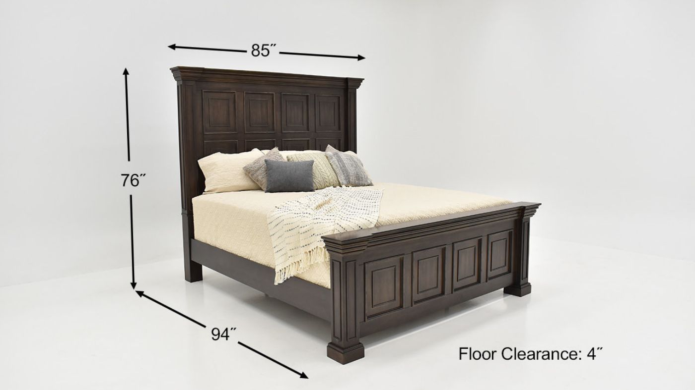 Dimension Details of the Big Valley King Size Bed in Brown by Liberty Furniture | Home Furniture Plus Bedding
