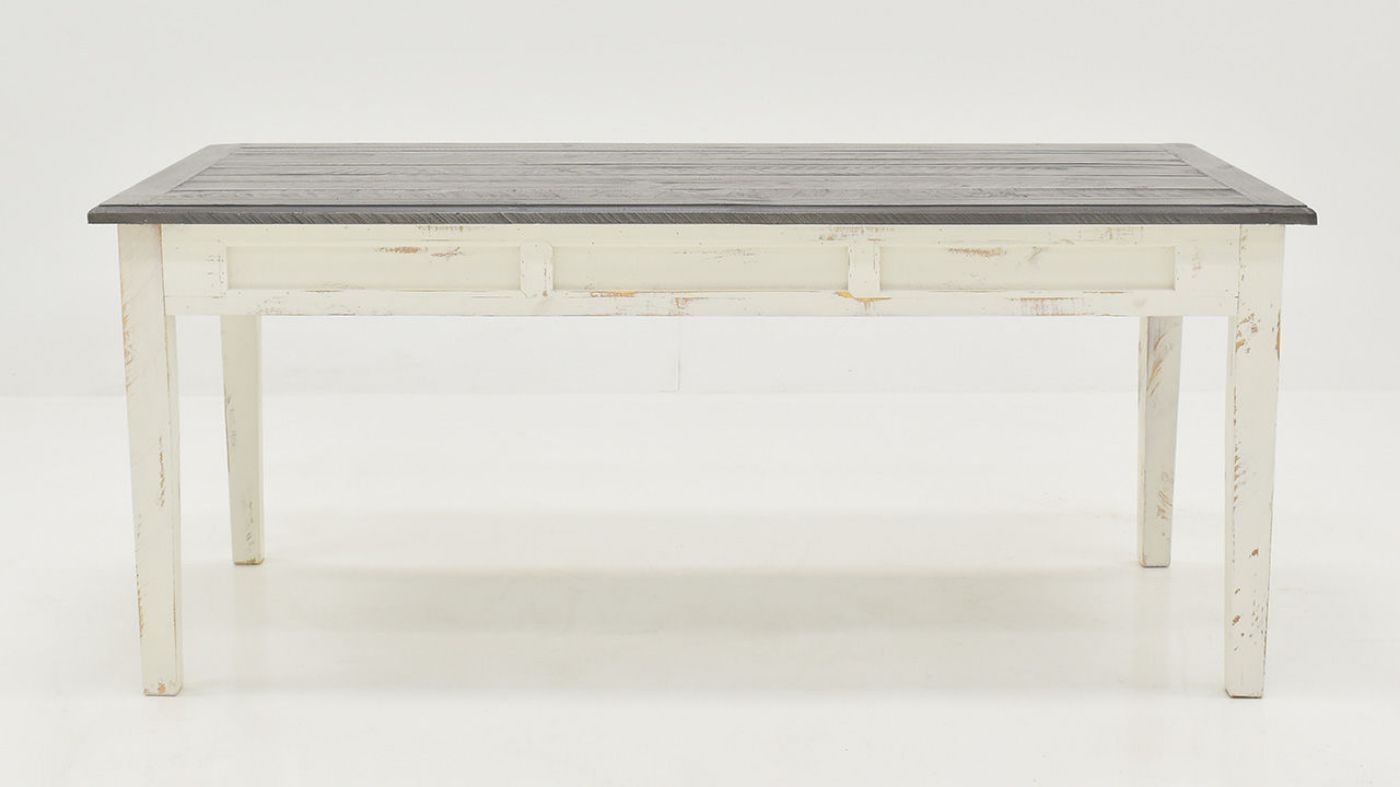 Front Facing View of the Winchester Dining Table in Off White by Vintage Furniture | Home Furniture Plus Bedding