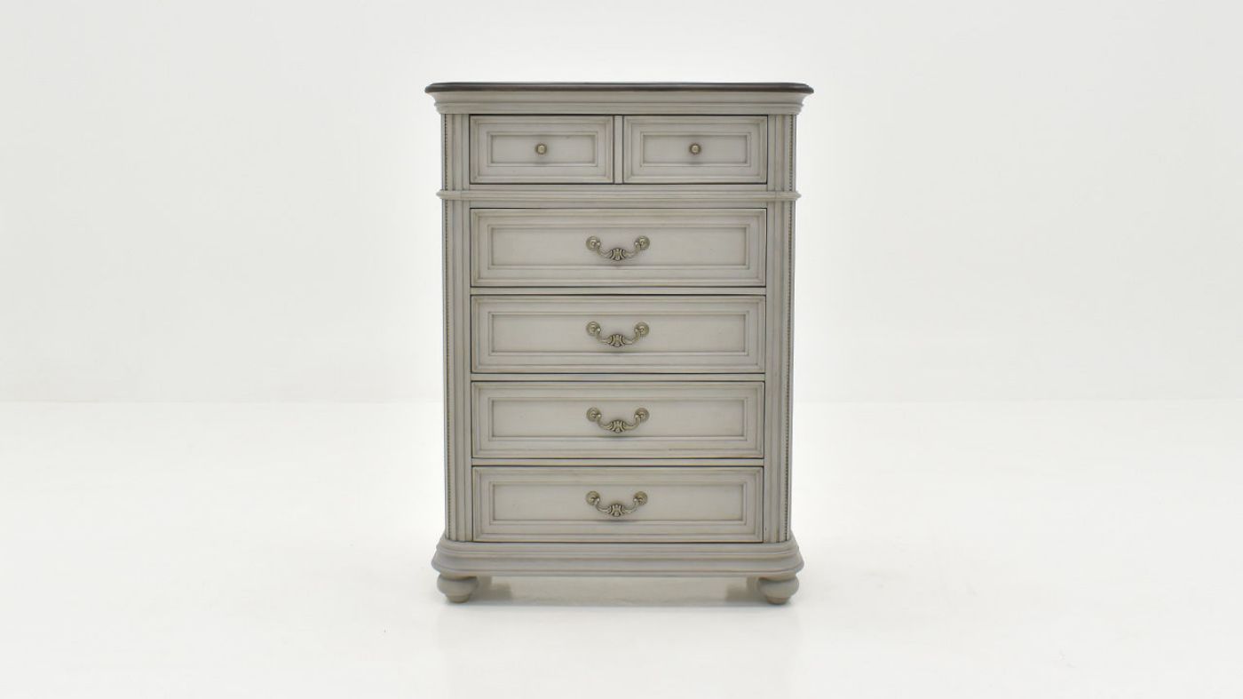 Front Facing View of the Keystone Chest of Drawers in Gray by Avalon Furniture | Home Furniture Plus Bedding