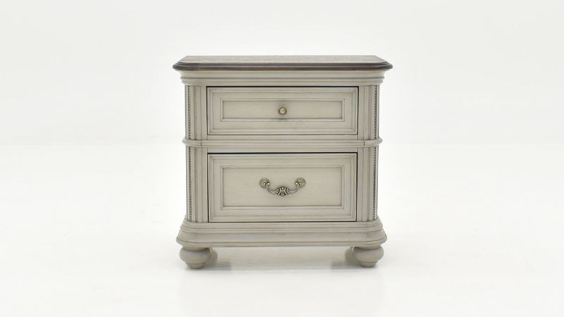 Front Facing View of the Keystone Nightstand in Gray by Avalon Furniture | Home Furniture Plus Bedding