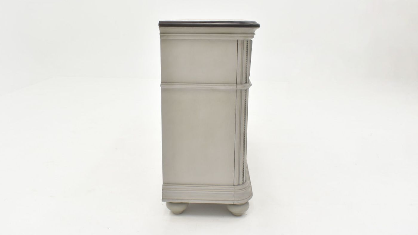 Side View of the Keystone TV Stand in Gray by Avalon Furniture | Home Furniture Plus Bedding