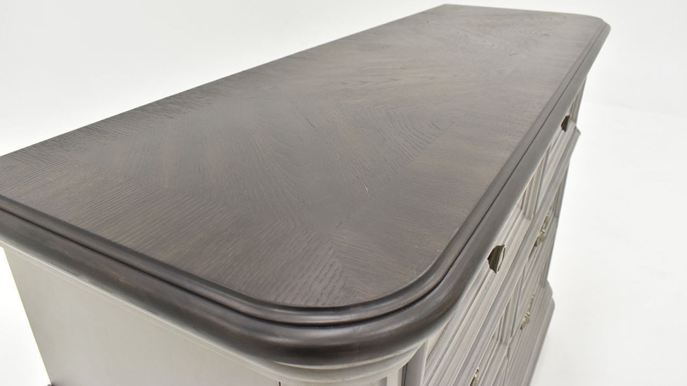 Slightly Angled  View of the Top of the Keystone TV Stand in Gray by Avalon Furniture | Home Furniture Plus Bedding