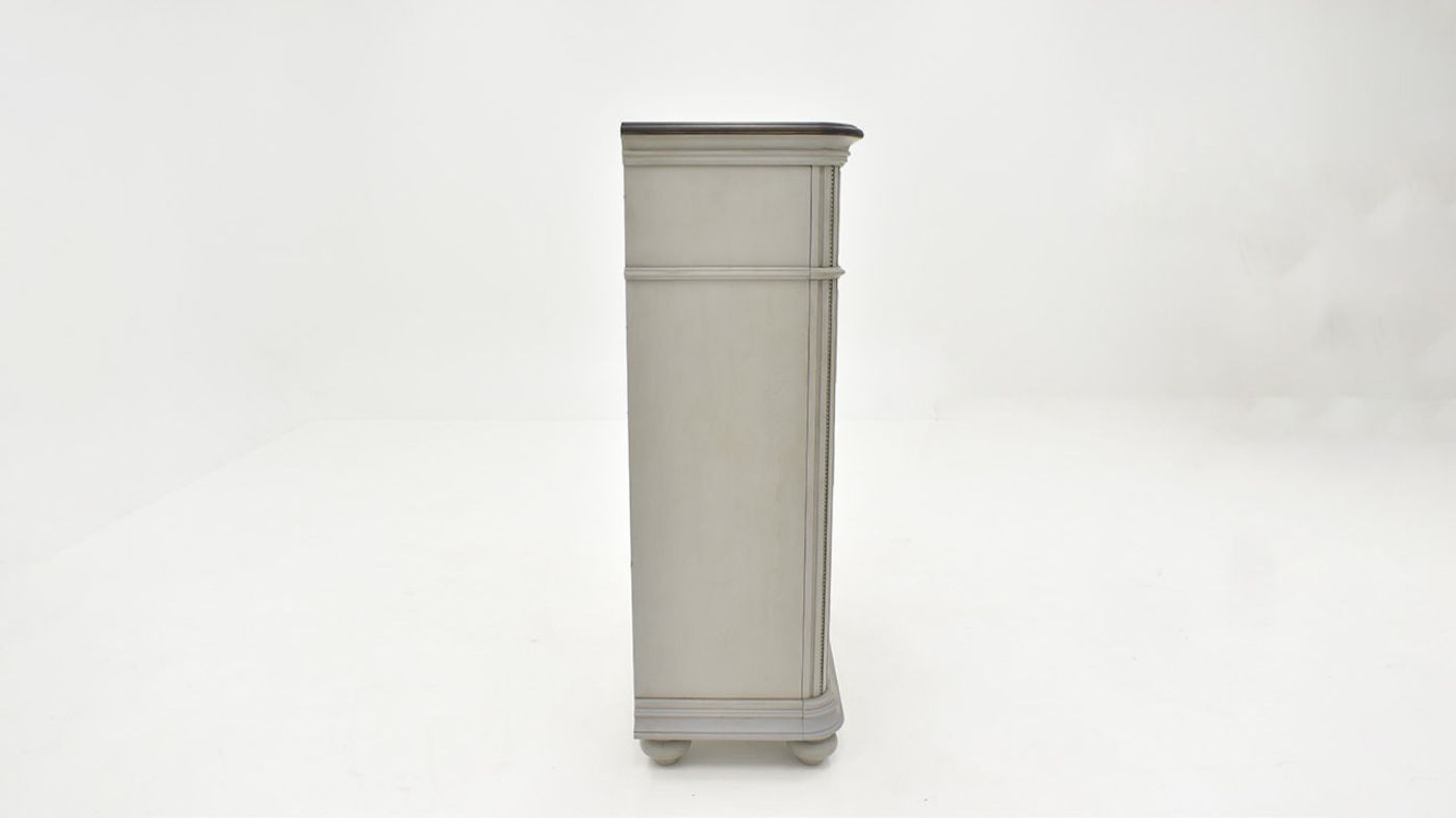 Side View of the Keystone Chest of Drawers in Gray by Avalon Furniture | Home Furniture Plus Bedding