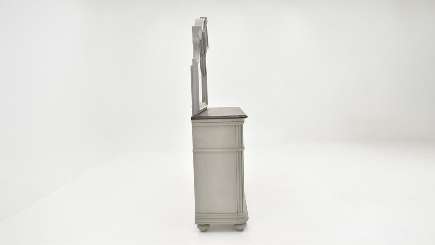 Side View of the Keystone Dresser with Mirror in Gray by Avalon Furniture | Home Furniture Plus Bedding