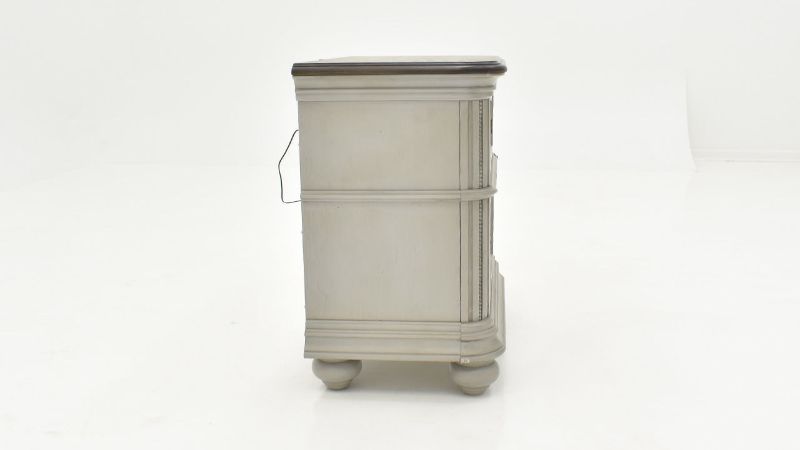 Side View of the Keystone Nightstand in Gray by Avalon Furniture | Home Furniture Plus Bedding
