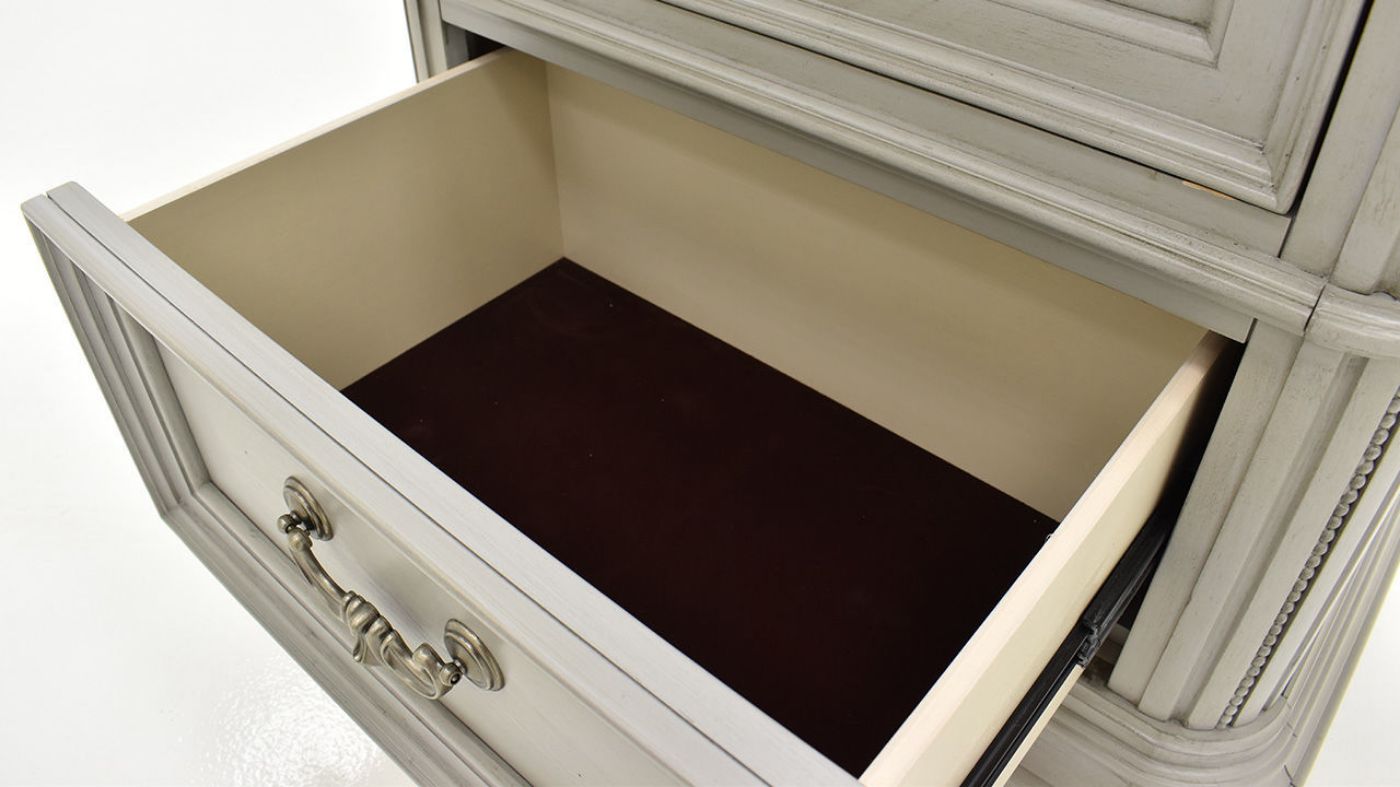Interior View of the Keystone Nightstand in Gray by Avalon Furniture | Home Furniture Plus Bedding