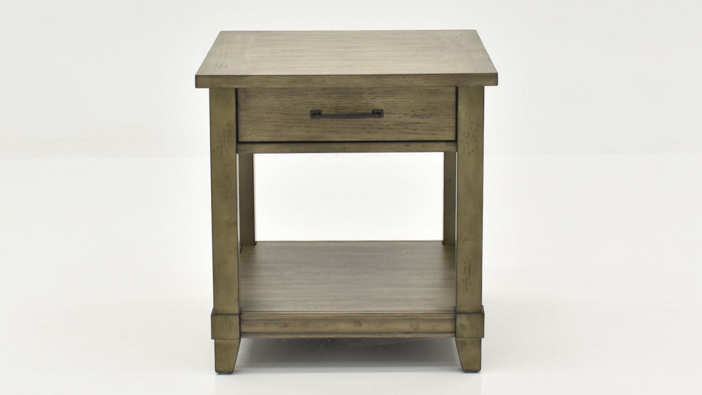 Front Facing View of the Rustic End Table in Gray by Bernards | Home Furniture Plus Bedding