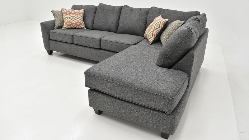 Angled View of the Endurance Sectional Sofa in Gray by Albany Industries | Home Furniture Plus Bedding