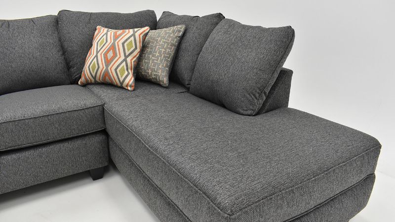 Close Up Angled View of the Endurance Sectional Sofa in Gray by Albany Industries | Home Furniture Plus Bedding