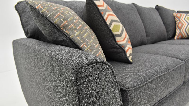 Close Up Arm View of the Endurance Sectional Sofa in Gray by Albany Industries | Home Furniture Plus Bedding