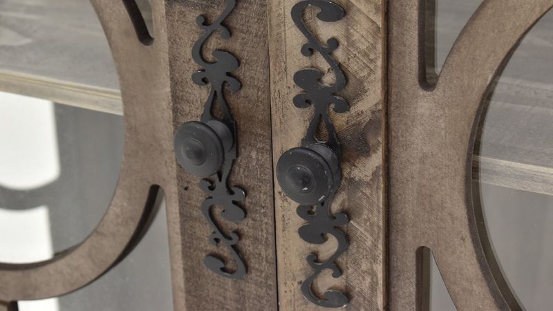 Close Up Hardware View of the Windamere Accent Cabinet in Granite by Vintage Furniture | Home Furniture Plus Bedding