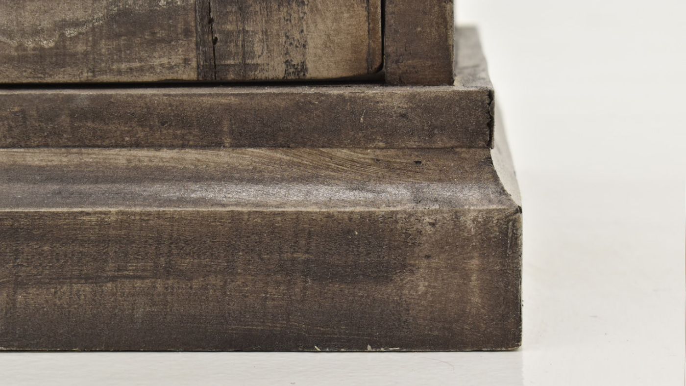 Close Up  View of the Bottom of the  Windamere Accent Cabinet in Granite by Vintage Furniture | Home Furniture Plus Bedding