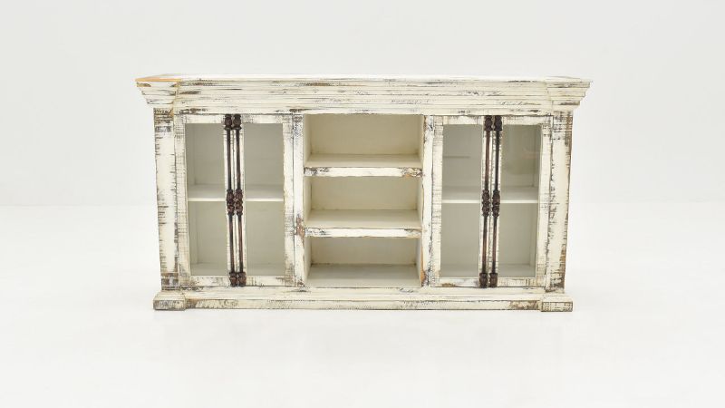 Front Facing View of the Maverick 4 Door Buffet Cabinet in Off-White by Vintage Furniture | Home Furniture Plus Bedding