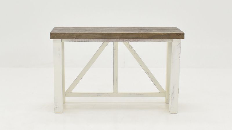 Front Facing View of the Spencer Sofa Table in Off-White by Vintage Furniture |Home Furniture Plus Bedding