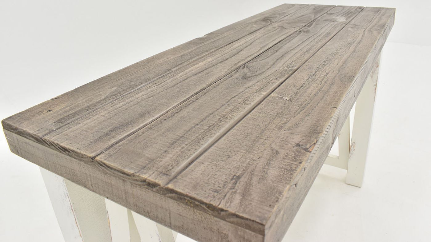 Angled Top View of the Spencer Sofa Table in Off-White by Vintage Furniture |Home Furniture Plus Bedding