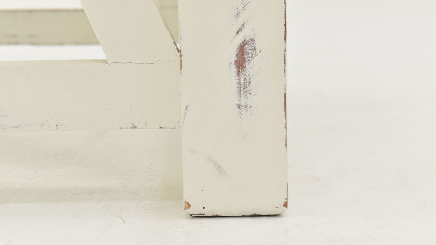 Close Up  View of the Leg on the Spencer End Table in Off-White by Vintage Furniture |Home Furniture Plus Bedding