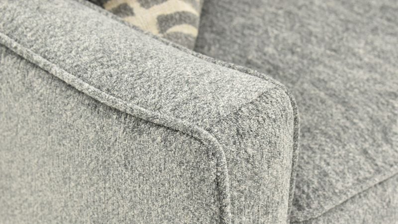Close Up Arm View of the St. Charles Loveseat in Gray by Behold Home | Home Furniture Plus Bedding