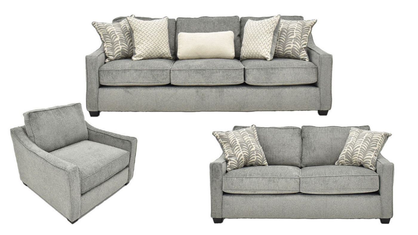 Group View of the St. Charles Sofa Set in Gray by Behold Home (Includes Sofa, Loveseat, and Chair) | Home Furniture Plus Bedding