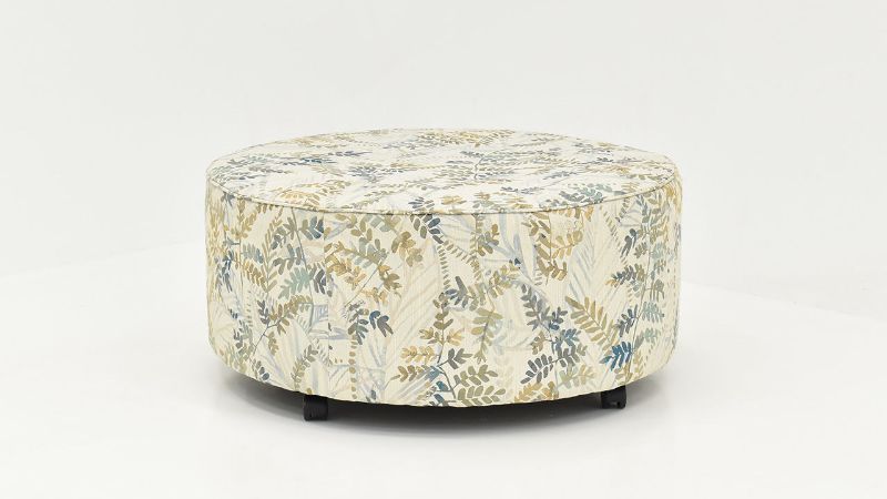 View of the Multicolored Feather Ottoman by Behold Home | Home Furniture Plus Bedding
