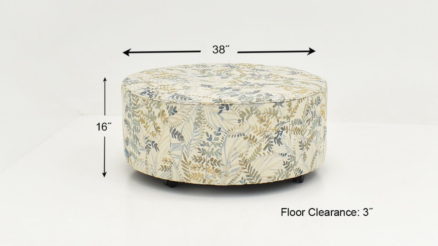 Dimension Details of the Multicolored Feather Ottoman by Behold Home | Home Furniture Plus Bedding