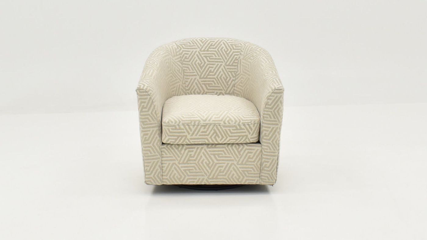 Front Facing View of the Ritzy Barrel Accent Chair in Off-White by Behold Home | Home Furniture Plus bedding