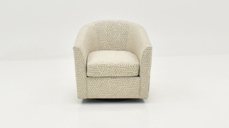 Front Facing View of the Ritzy Barrel Accent Chair in Off-White by Behold Home | Home Furniture Plus bedding