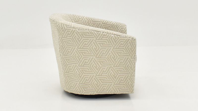 Side View of the Ritzy Barrel Accent Chair in Off-White by Behold Home | Home Furniture Plus bedding