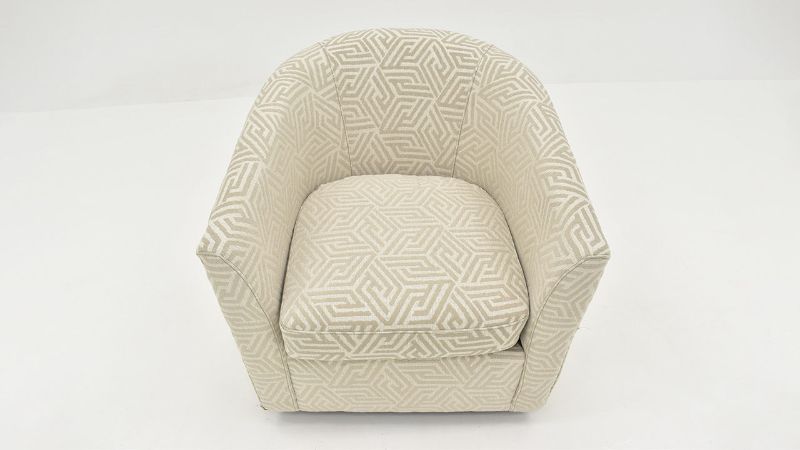 Slightly Angled Overhead View of the Ritzy Barrel Accent Chair in Off-White by Behold Home | Home Furniture Plus bedding