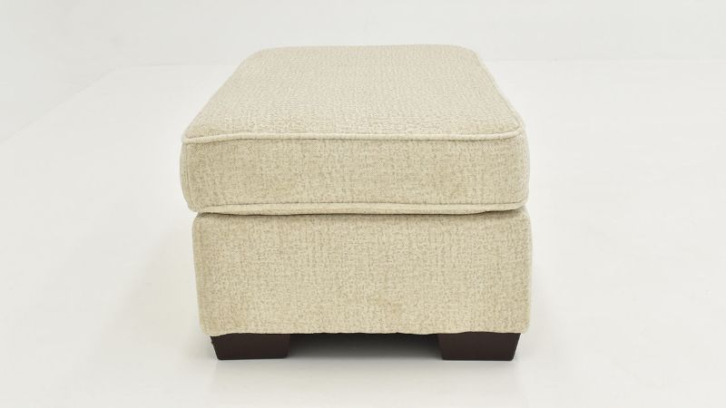 Side View of the Ritzy Ottoman in Off-White by Behold Home | Home Furniture Plus Bedding