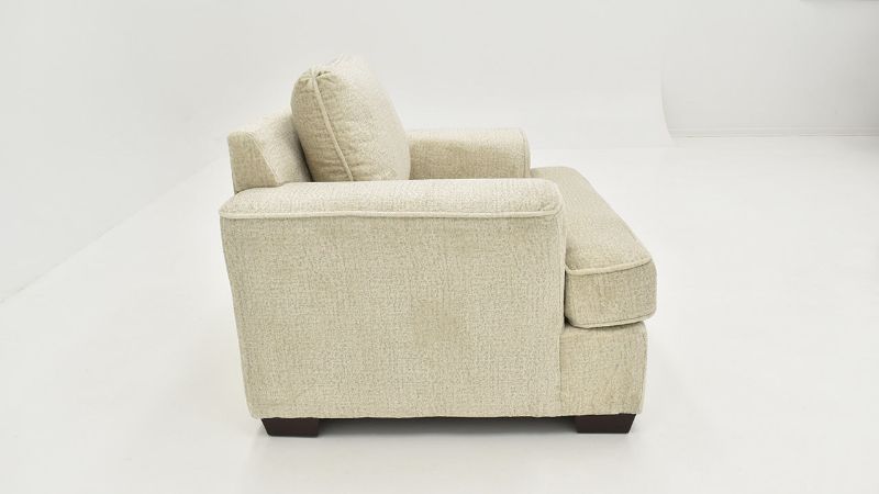 Side View of the Ritzy Chair in Off-White by Behold Home | Home Furniture Plus Bedding