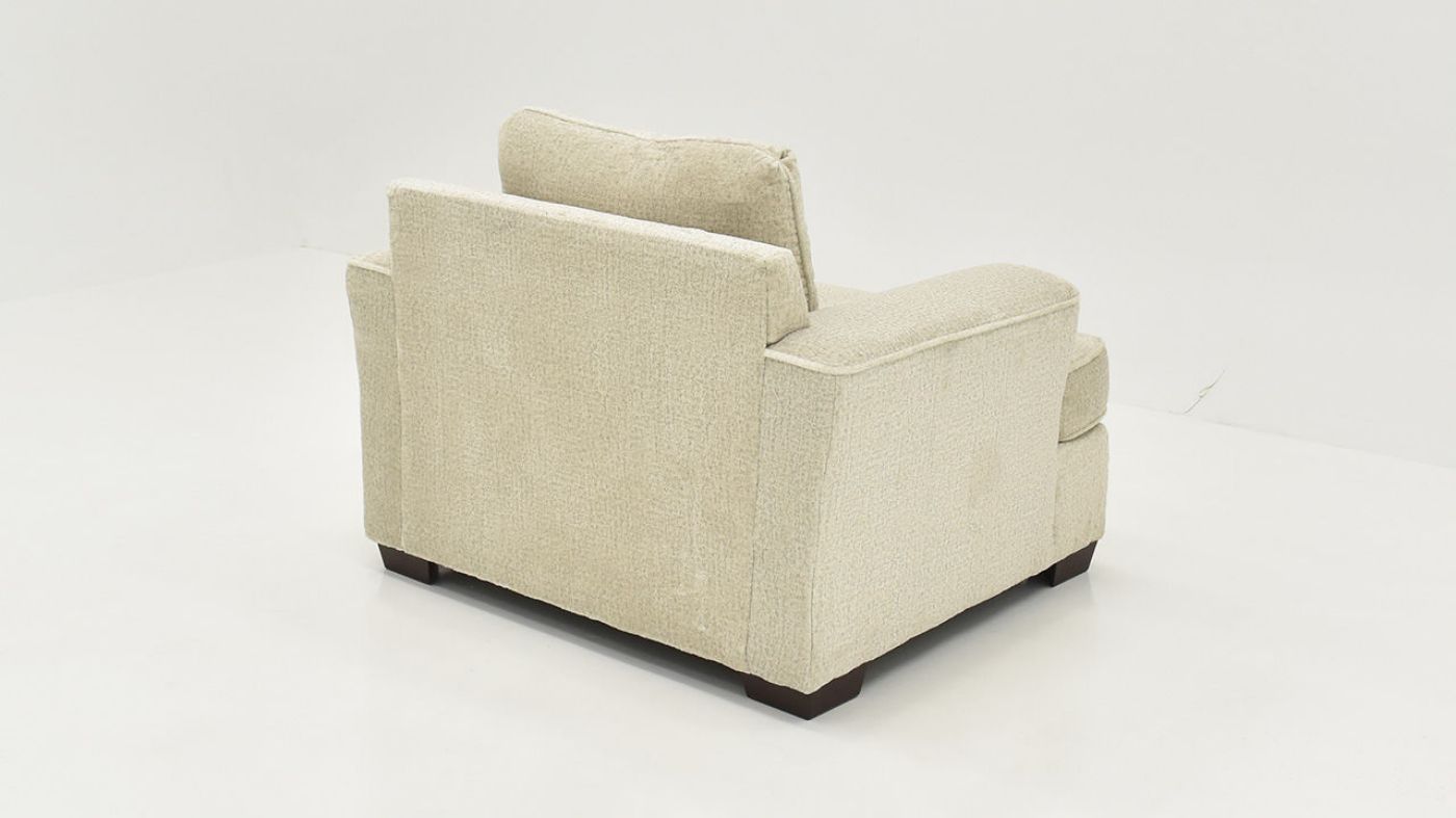 Slightly Angled Rear View of the Ritzy Chair in Off-White by Behold Home | Home Furniture Plus Bedding