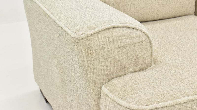 Close Up Arm View of the Ritzy Chair in Off-White by Behold Home | Home Furniture Plus Bedding