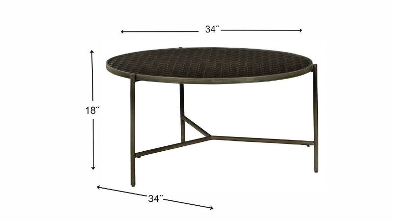 Dimension Details of the Doraley Round Coffee Table by Ashley Furniture | Home Furniture Plus Bedding