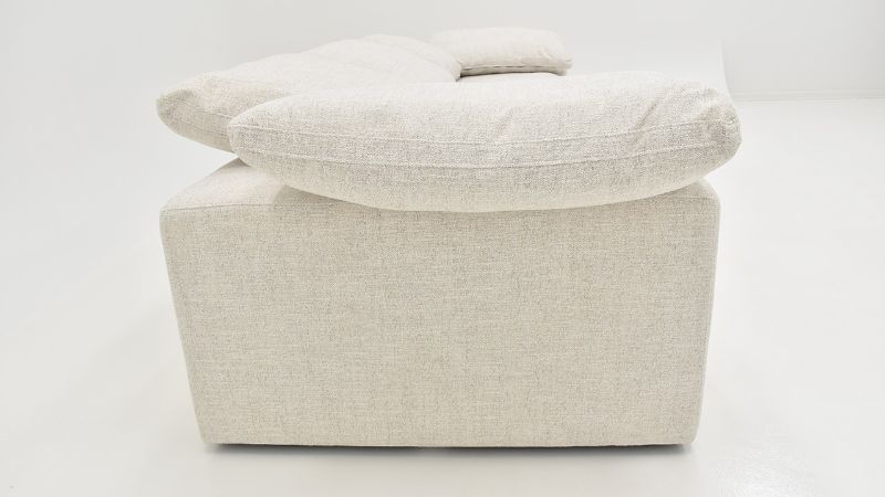 Side View of the Cloud Sofa in Off White by KUKA Home | Home Furniture Plus Bedding