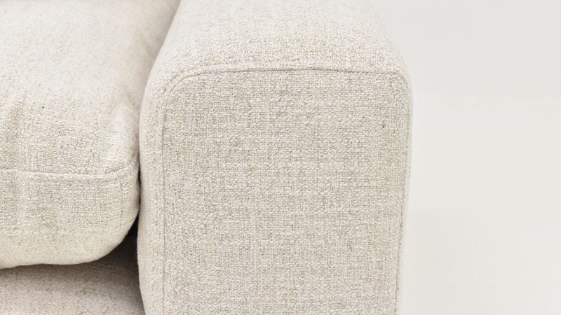 Close Up View of the Arm on the Cloud Sofa in Off White by KUKA Home | Home Furniture Plus Bedding