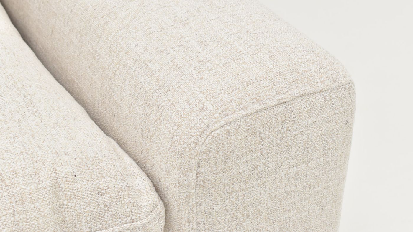 Close Up View of the Arm on the Cloud Sofa in Off White by KUKA Home | Home Furniture Plus Bedding